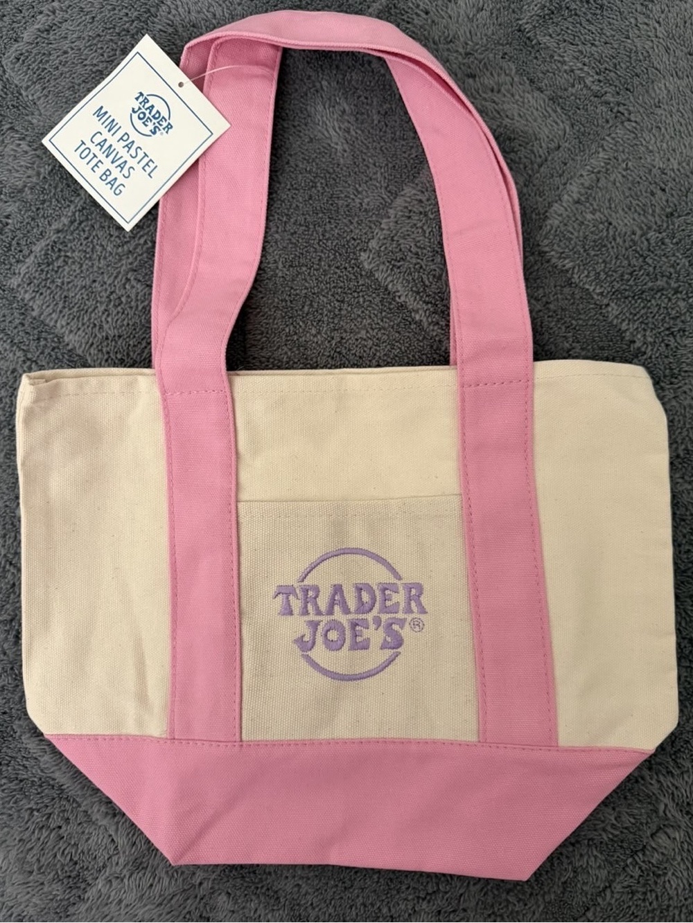Trader Joe’s pink mini tote bag